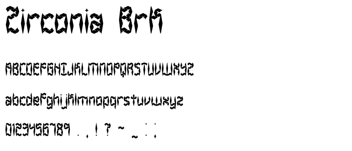 Zirconia BRK font
